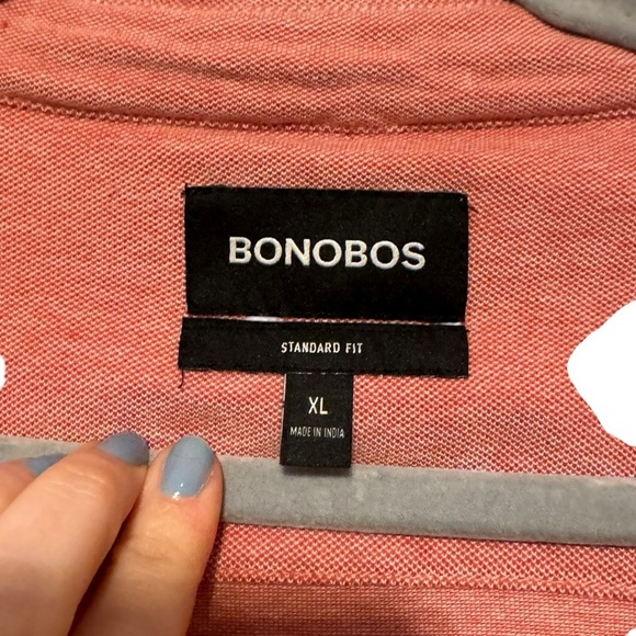 Bonobos Standard Fit salmon Oxford Cotton Knit Button-Up Shirt XL - Picture 10 of 12